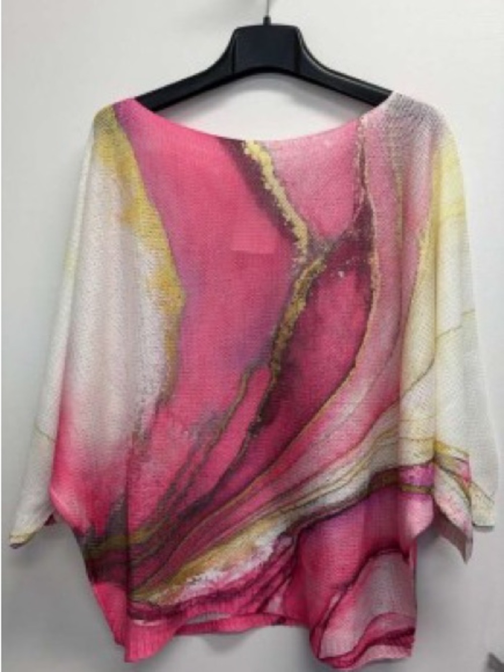 Abstract Pink & Gold Flow Top